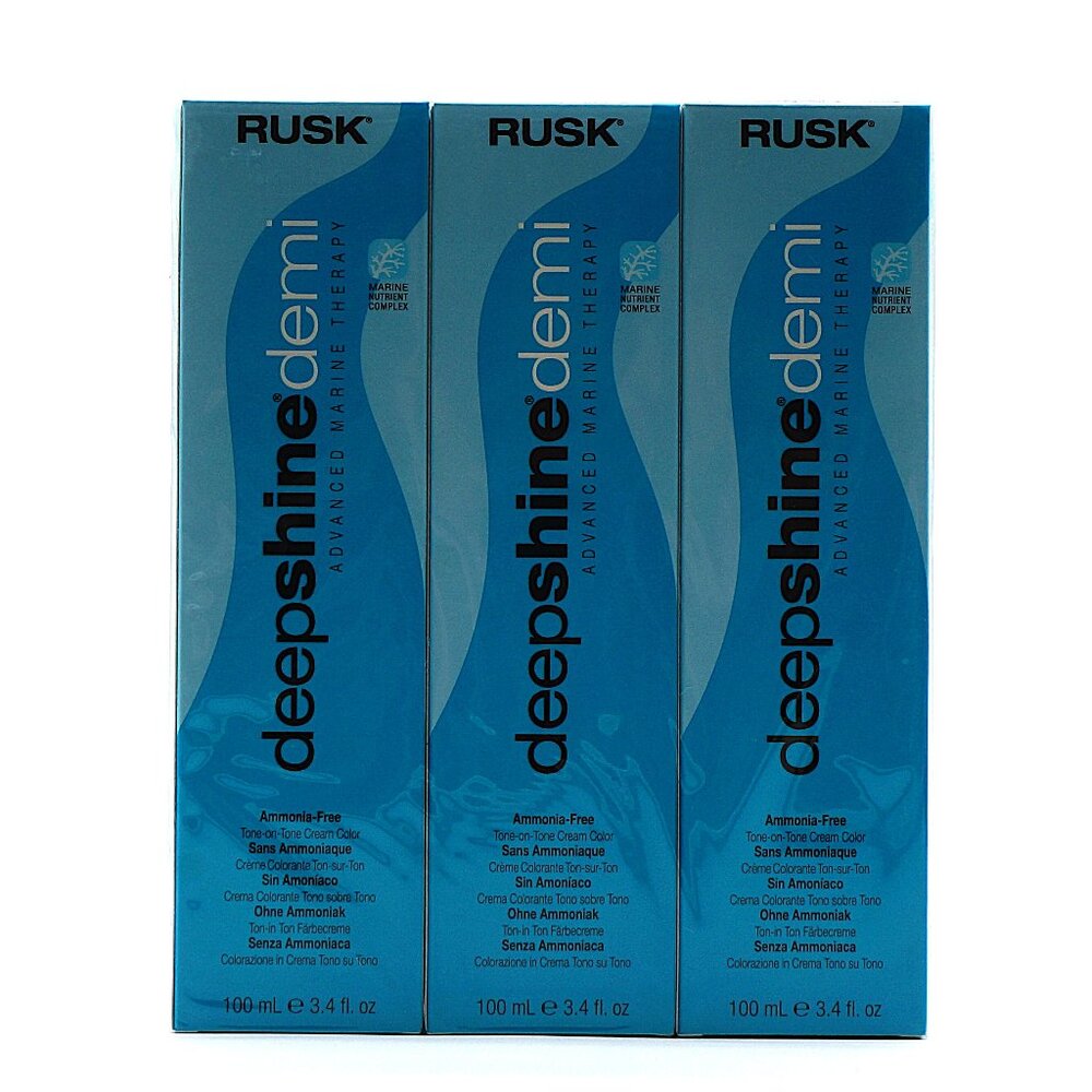 RUSK Deepshine Demi-Permanent Hair Color 7-66RR Intense Red Blonde 3.4 oz 3-Pack